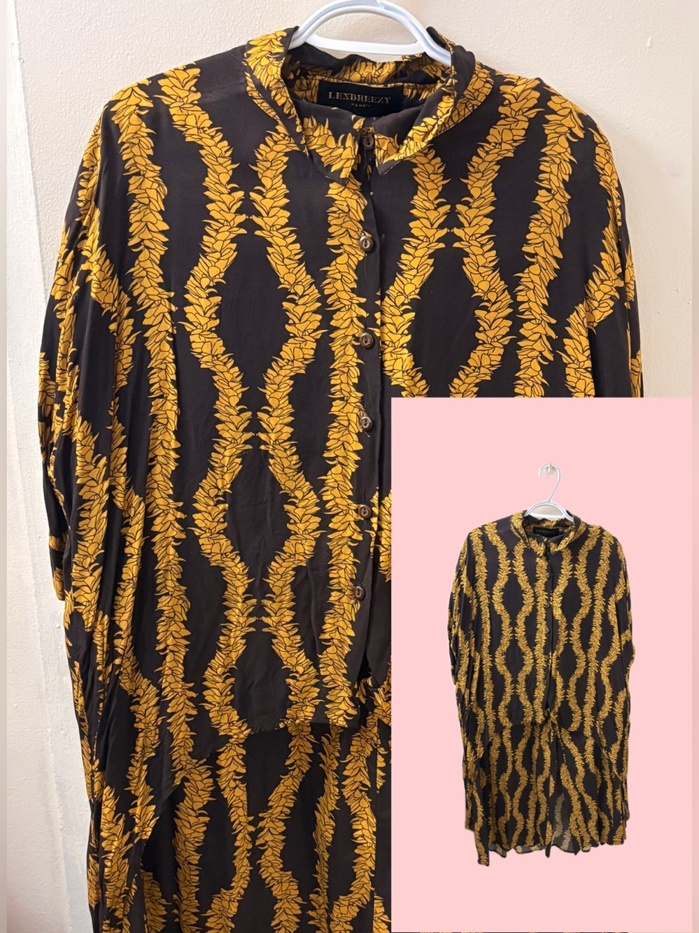 LexBreezy Hawaii Women’s Puakenikeni Button Down Blouse & Pant Set | Size XL